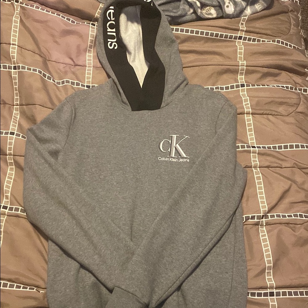 Calvin Klein Gray Sweatshirt Classic Pullover Hoodie